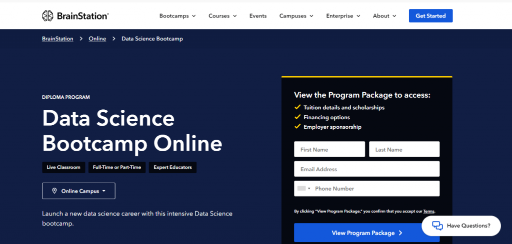 Online Data Science Bootcamp by BrainStation