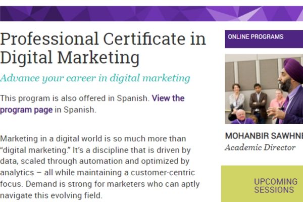 Professional Certificate in Digital Marketing by Northwestern Kellogg