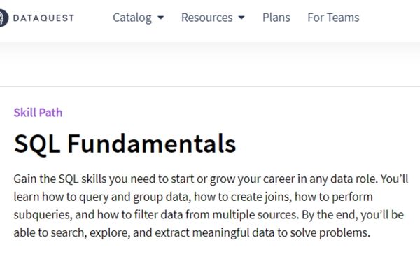 SQL Fundamentals by Dataquest