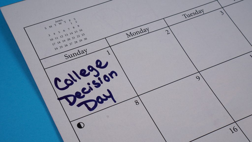 College Decision Day date marked on calendar
